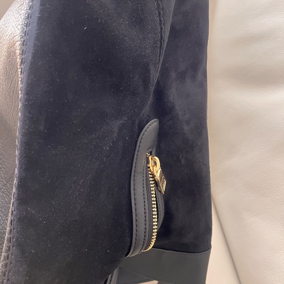 NWT Authentic Coach black Leather Suede Large Tote - Picture 9 of 11